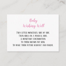 Rosa Twin Flicka Wishing Wishing Baby Shower Tilläggskort