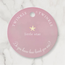 Rosa Twinkle Little Star Baby Shower Birthday Gåvor Etiketter