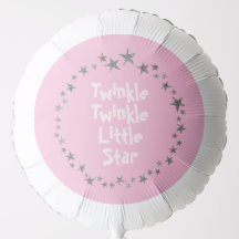 Rosa Twinkle Little Star Girl's Birthday Balloon