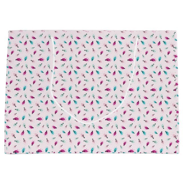 Rosa Twinkle Ljus Large Gift Bag (Framsidan)