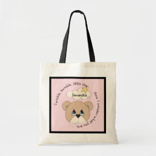 Rosa Twinkle Star Nursery Rhyme Bag Tygkasse