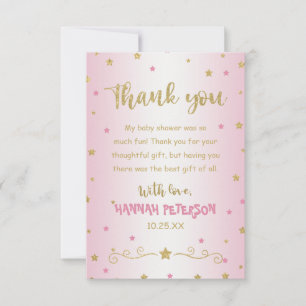 Rosa Twinkle Twinkle Little Star Baby Shower Tack Kort