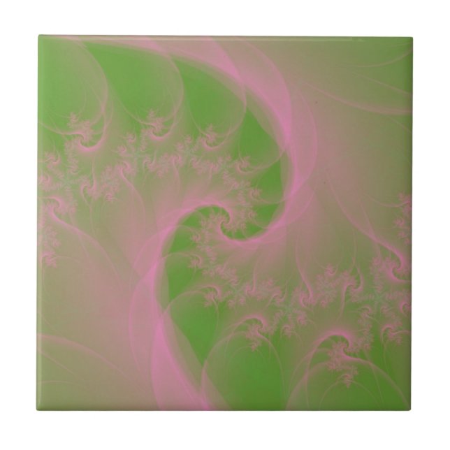 Rosa Twist på Grönt Kakelplatta (Framsidan)