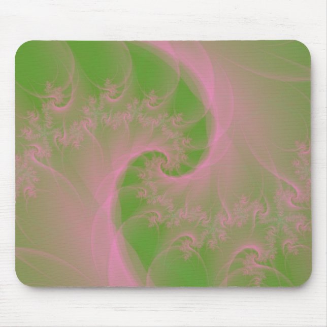 Rosa Twist på Grönt Mousepad Musmatta (Framsidan)