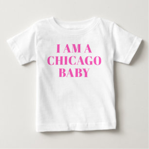 Rosa typografi Chicago babykläder T Shirt