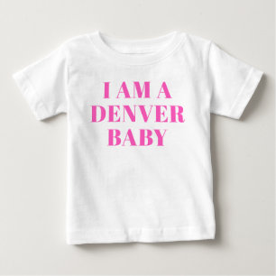 Rosa typografi Denver babykläder T Shirt