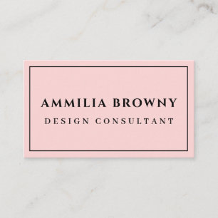 Rosa typografi Elegant Chic Feminint Visitkort