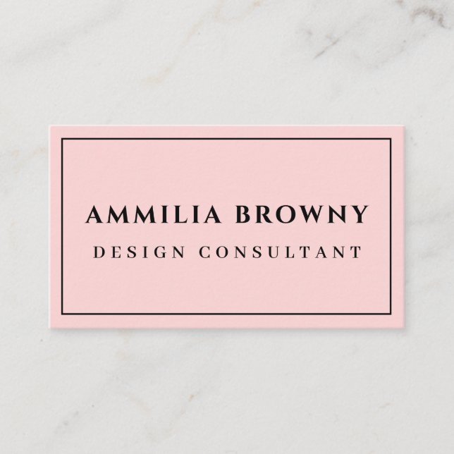 Rosa typografi | Elegant Chic Feminint  Visitkort (Framsida)
