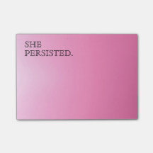 Rosa typografi "framhärdade hon. ",