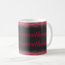 Rosa Typografi Modern Elegant Valentines day Mugg