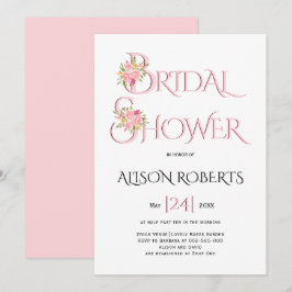 rosa, typografi, rosa ros möhippa inbjudningar