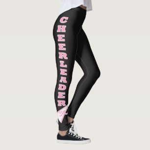 Rosa typografibrev för hejaklacksledare leggings