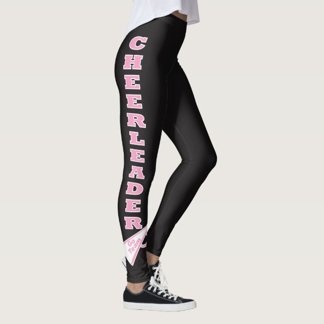 Rosa typografibrev för hejaklacksledare leggings (Höger)