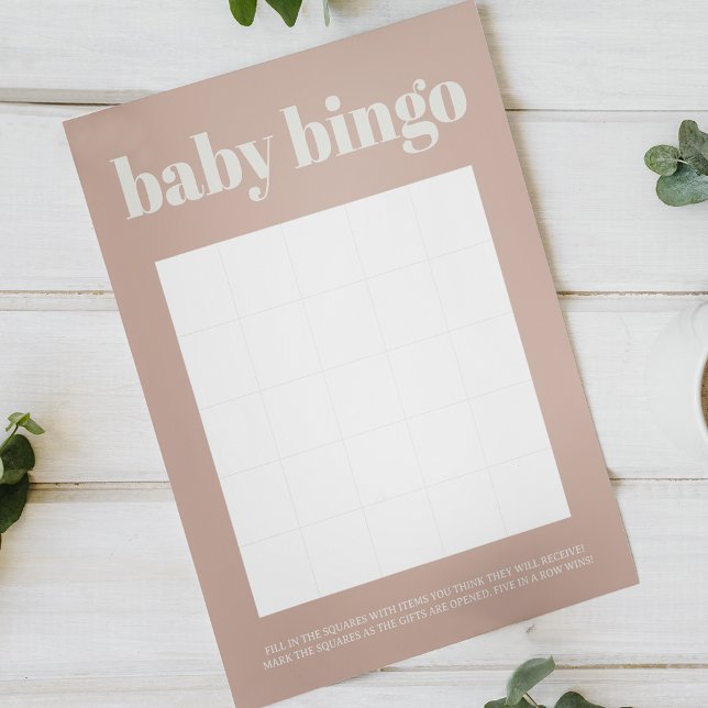 Rosa Typography Dubbla Sided Baby Shower Game (Skapare uppladdad)