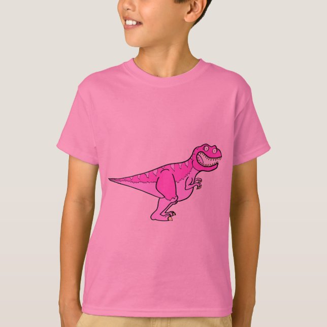 Rosa Tyrannosaurus Rex Tee Shirt (Framsida)