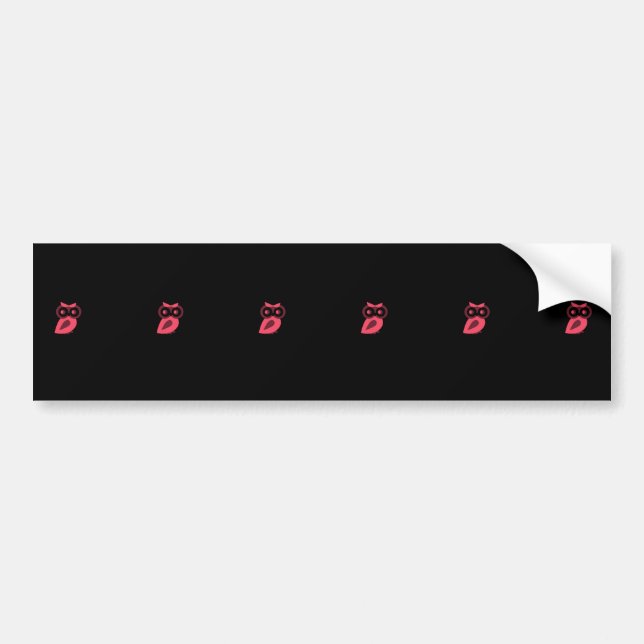 Rosa Uggla Bumper Sticker Bildekal (Framsidan)