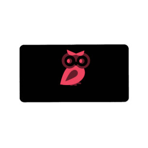 Rosa Uggla etiketter Adressetikett