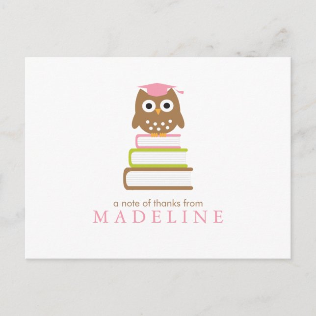 Rosa Uggla Kindergarten Studenten Tack Vykort (Framsida)