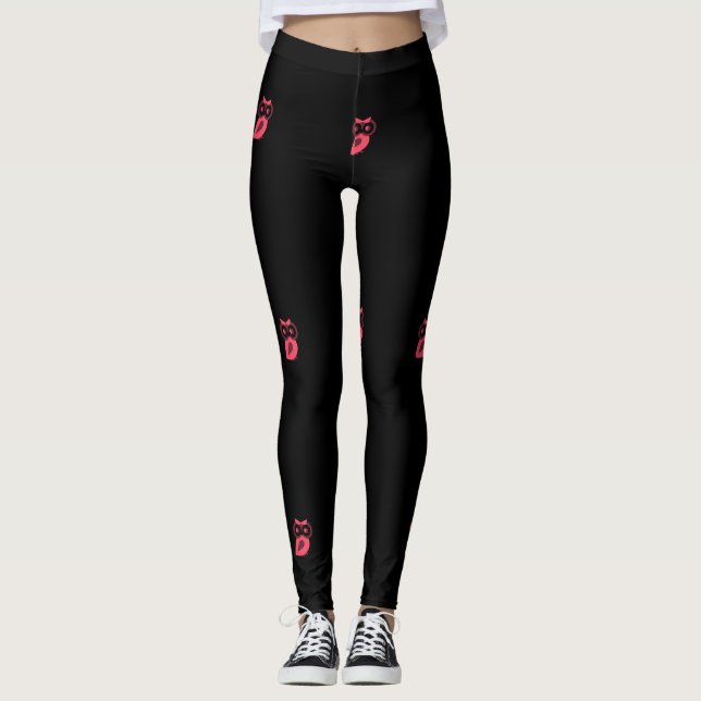 Rosa Uggla Leggings (Framsida)