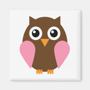 Rosa uggla magnet