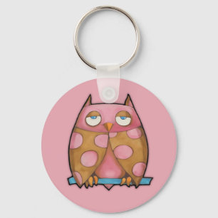 Rosa Uggla rosa Keychain Nyckelring