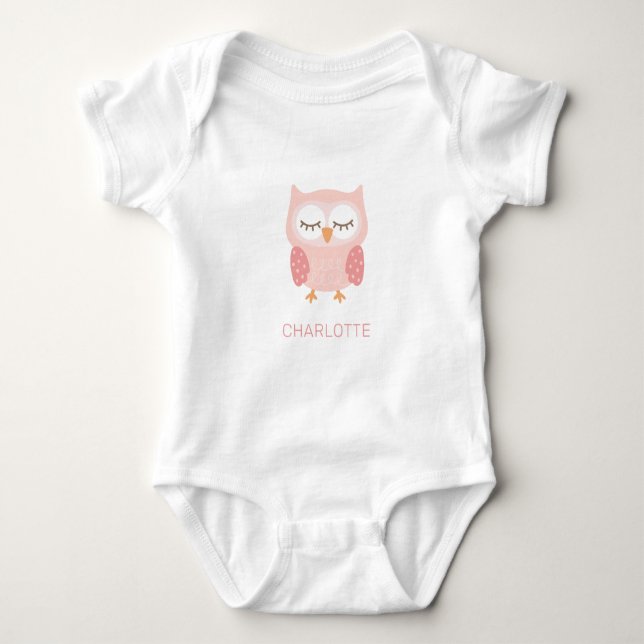 'Rosa Uggla', söt anpassningsbar minnessask ficka  T Shirt (Framsida)