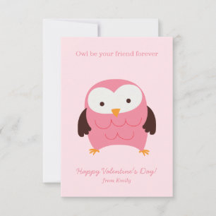 Rosa Uggla Valentines Inbjudningar