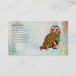 Rosa ugglaBoho visitkortar Visitkort