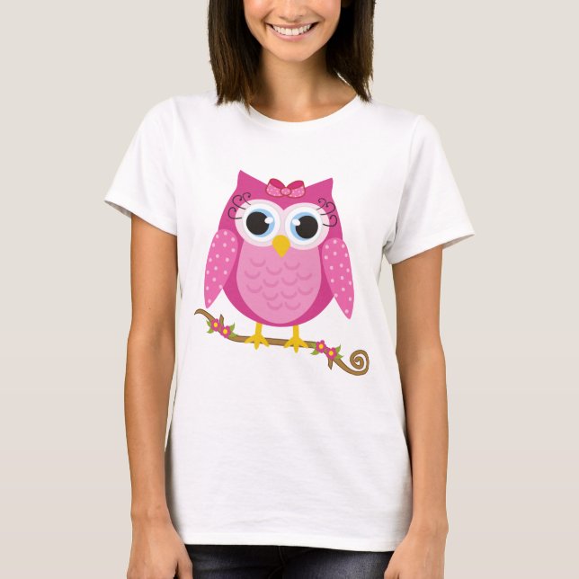 Rosa uggladesigngåvor t shirt (Framsida)