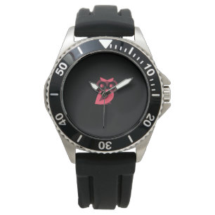 Rosa ugglaklocka armbandsur