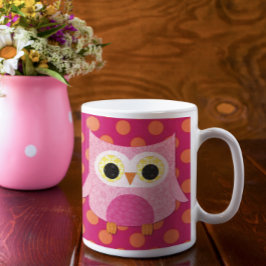 Rosa ugglamugg kaffemugg