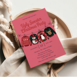 Rosa Ugly Sweater Julfest | Roligt jul Inbjudningar