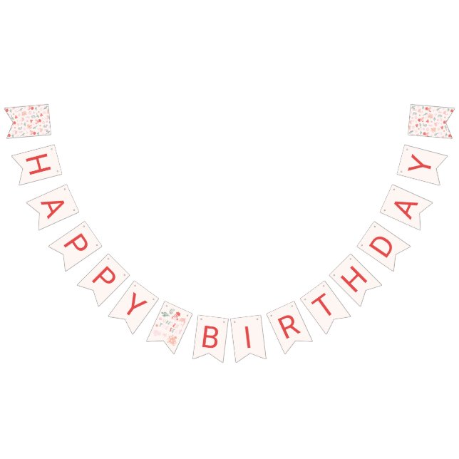 Rosa under Födelsedagsfesten av havsbottnen Vimplar (Alla)