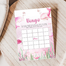 Rosa Under havet Baby Shower Bingo-spel
