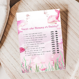 Rosa Under havet Baby Shower Gissa vem spel