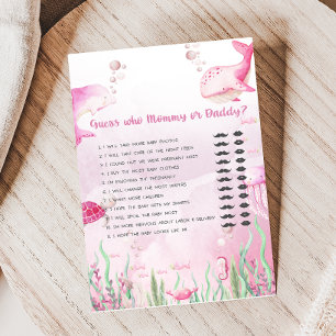 Rosa Under havet Baby Shower Gissa vem spel