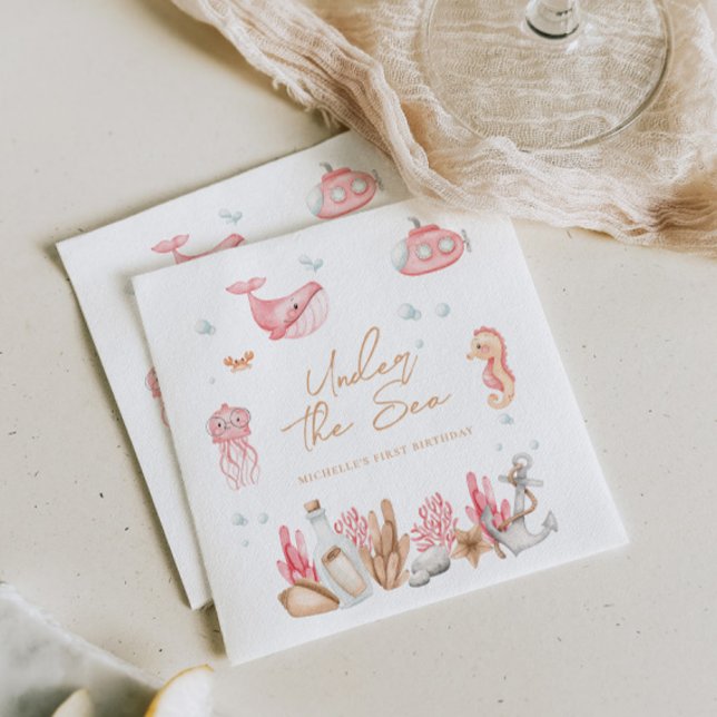 Rosa under Havsdagen Pappersservett (Skapare uppladdad)