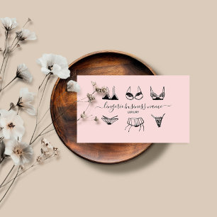 Rosa underkläder modebutik Lingerie Visitkort