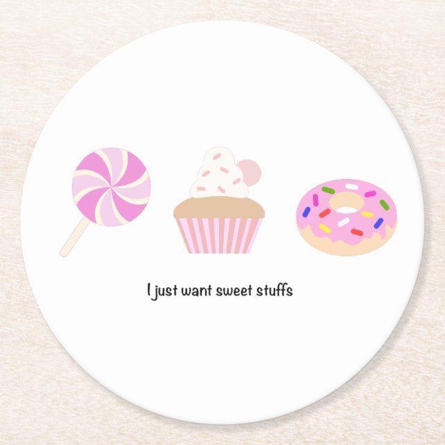 Rosa underlägg papper rund (Framsidan)