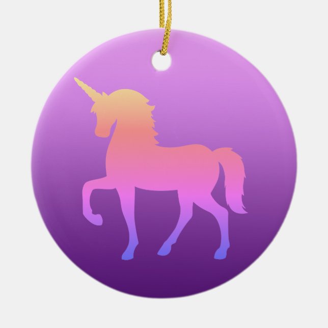 Rosa Unicorn Circle Ornament (Framsidan)