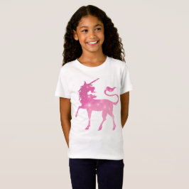 Rosa Unicorn-fantasi-flickor t-shirt