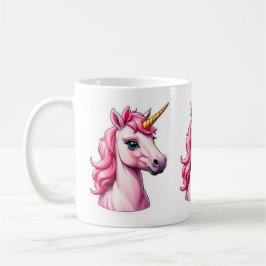 Rosa Unicorn Fantasy Kaffemugg