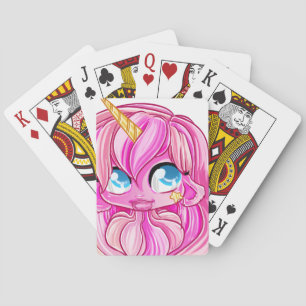 Rosa Unicorn-flicka Casinokort