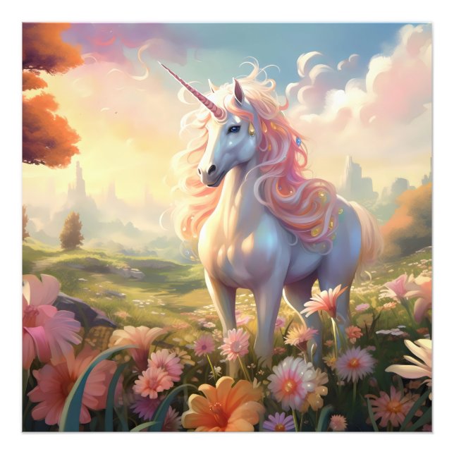 Rosa Unicorn Fototryck (Framsidan)