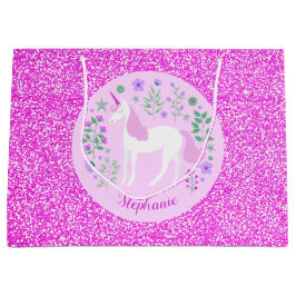 Rosa Unicorn Glitter Personlig