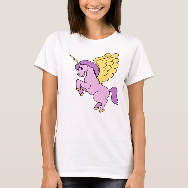 Rosa Unicorn Graphic Tee Shirt (Framsida)