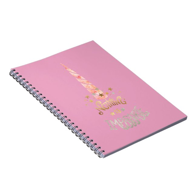 Rosa Unicorn inspiration-citat Anteckningsbok (Högra Sidan)