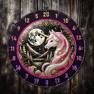 Rosa Unicorn Inspires Elegance och  Darttavla