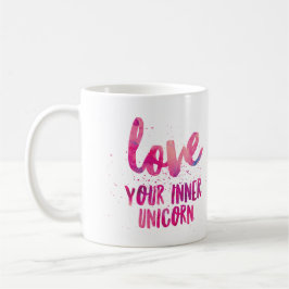 Rosa Unicorn "Kärlek Your Inner Unicorn" mugg