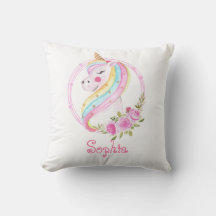 Rosa Unicorn Kids Namn Cute Nursery